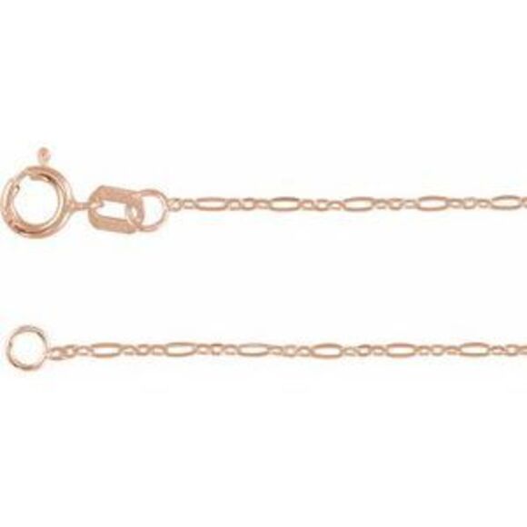Kazi Luxury 14K Rose 1.55 mm Figaro 16